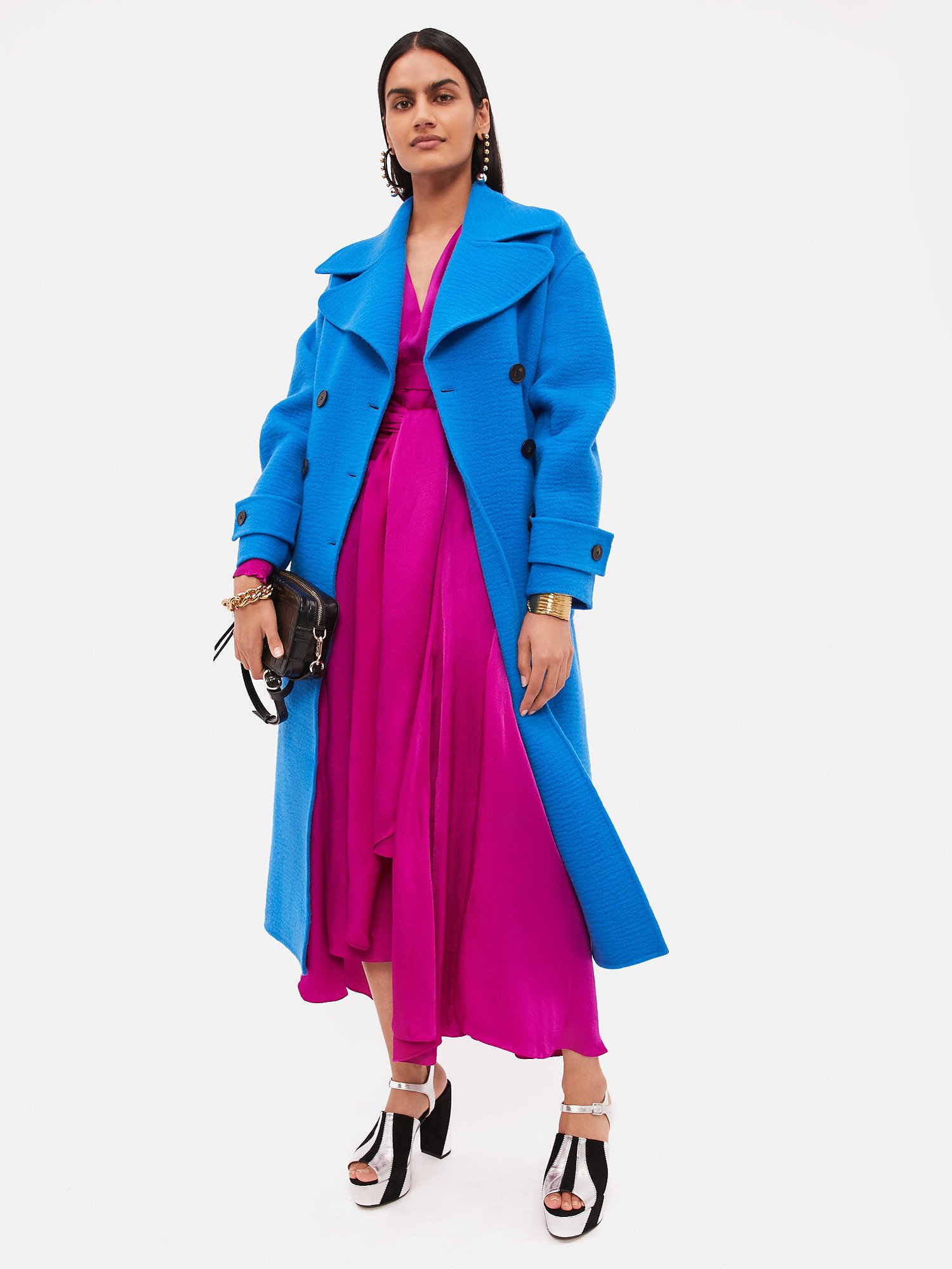 jigsaw slade double face wool trench coat