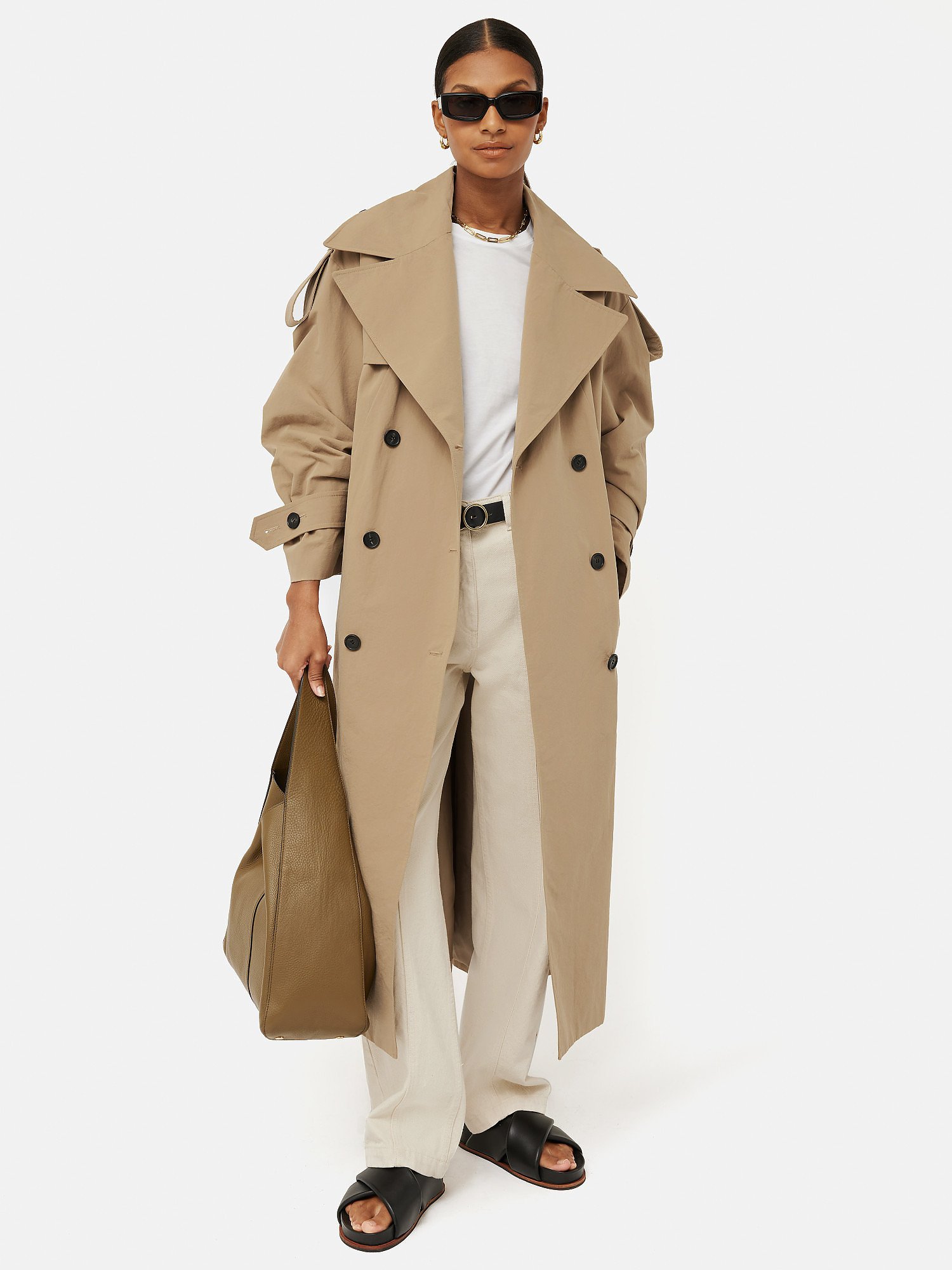 jigsaw slade double face wool trench coat